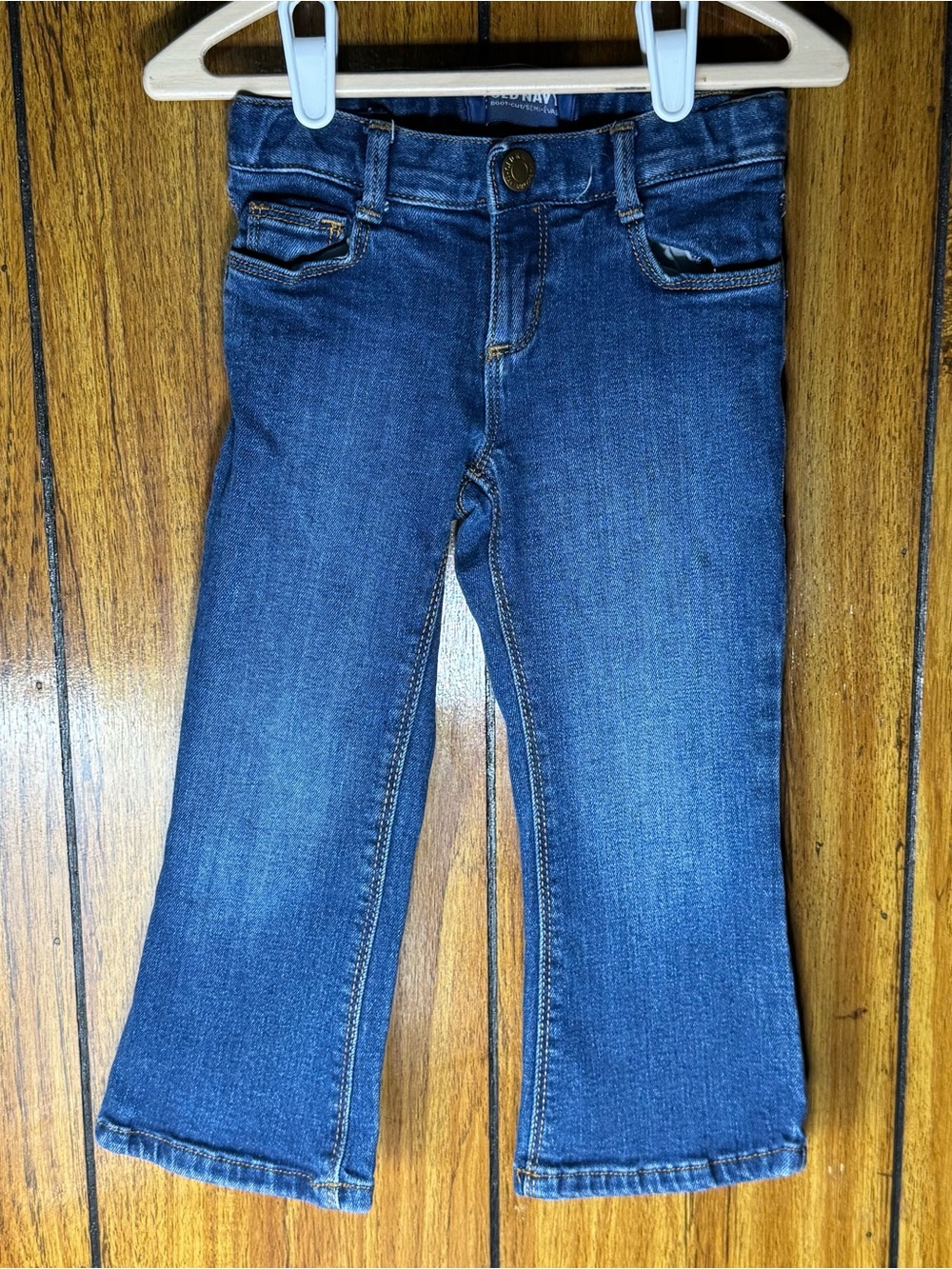 Old Navy Girls Bootcut Jeans 3T Blue Denim Adjustable Waist Stretch Casual Basic